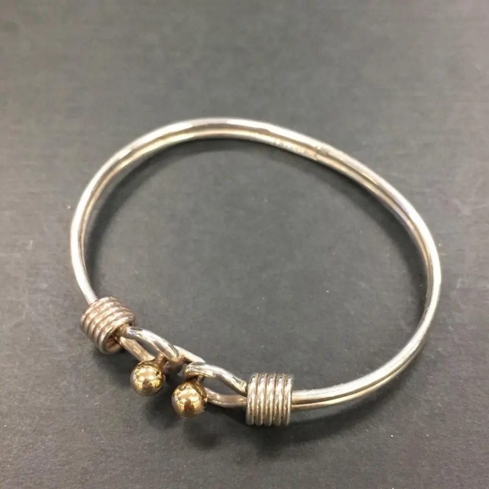 TIFFANY&CO. 18k Gold & Sterling Silver 925 Love Knot Rope Bracelet Sz M/L